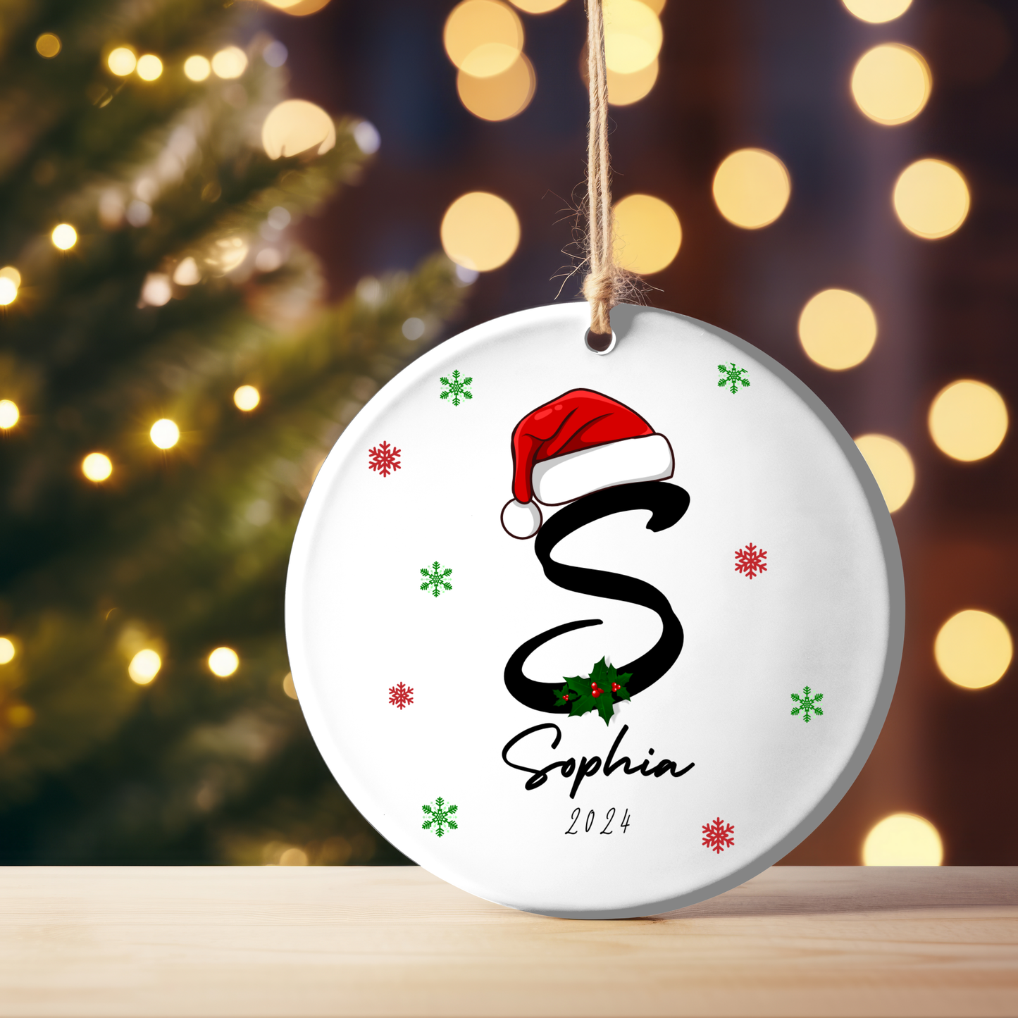 letter name Christmas Ornament