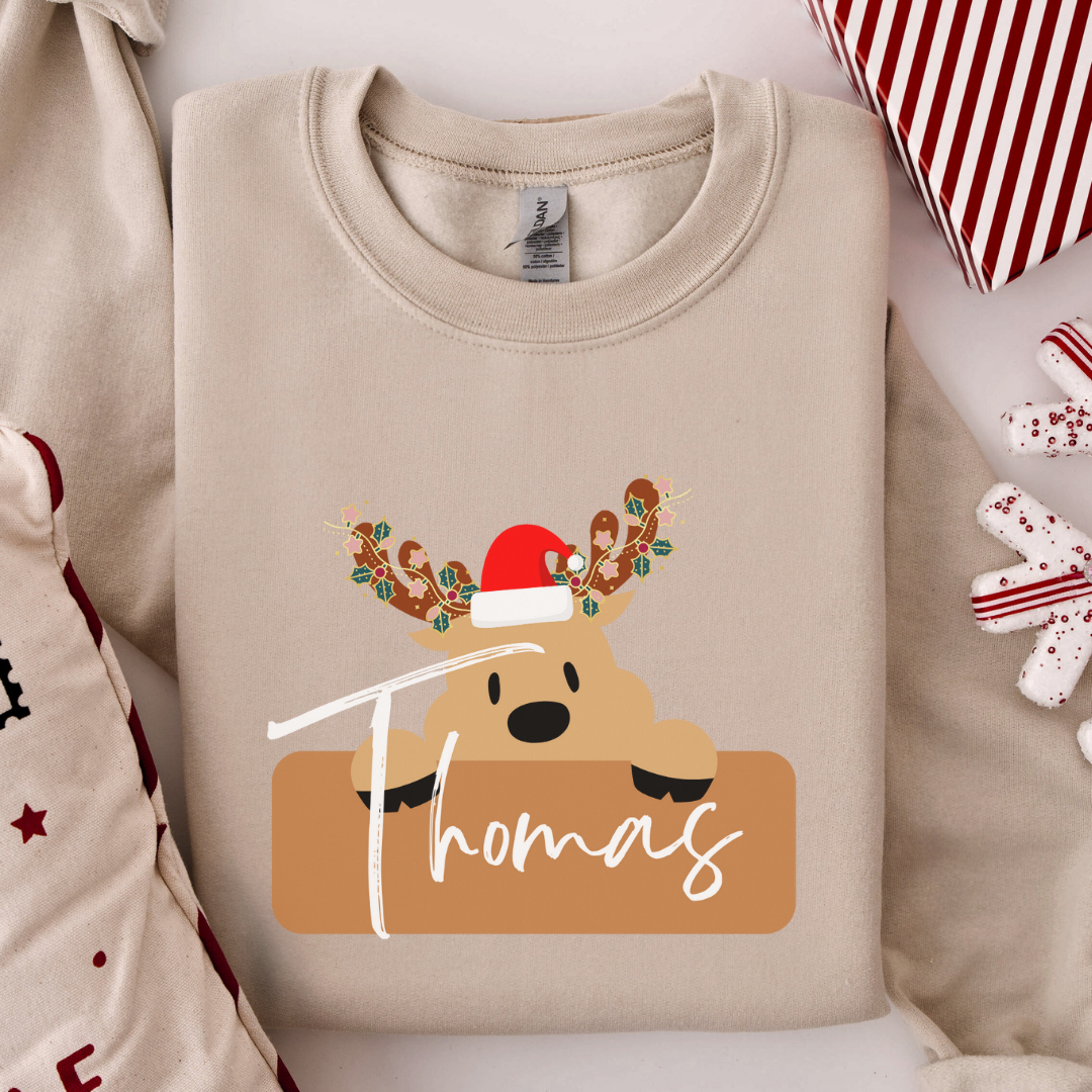 Christmas Reindeer Name Sweatshirt