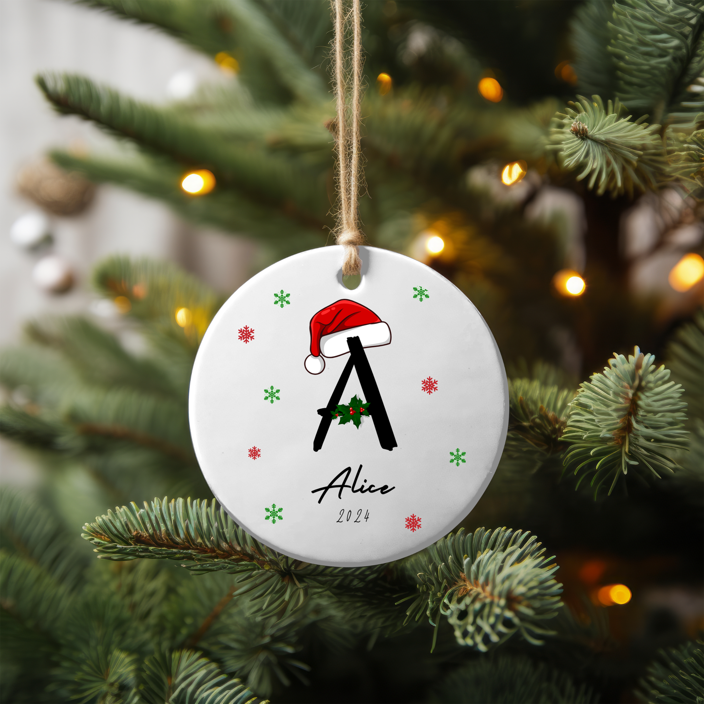 letter name Christmas Ornament