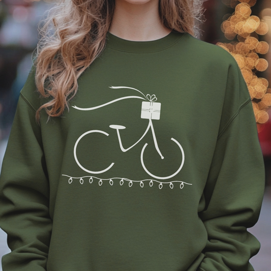 Sweatshirt Christmas Bike Lovers holiday lights