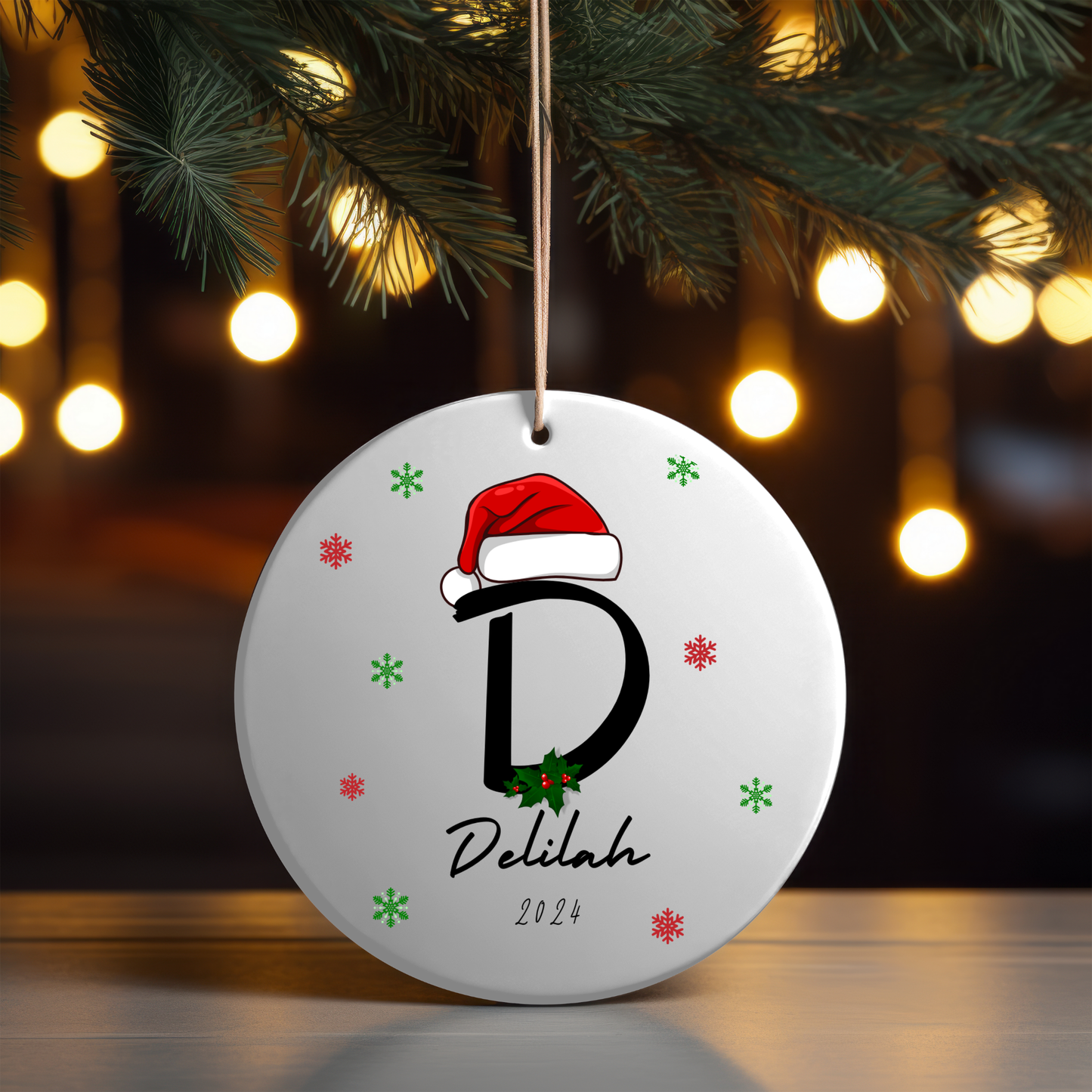 letter name Christmas Ornament