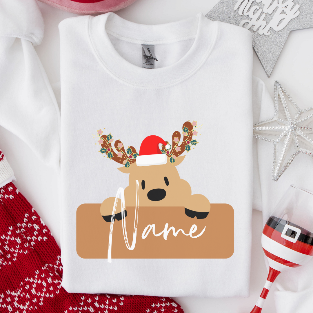 Christmas Reindeer Name Sweatshirt